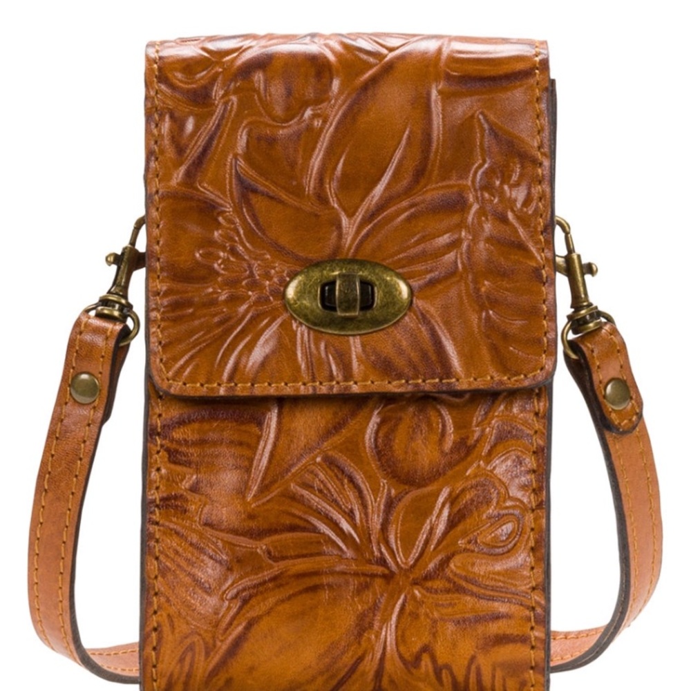 Patricia Nash Floral Tooled Phone Crossbody